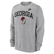 Georgia Nike Embroidered Arch Vault Fleece Crew